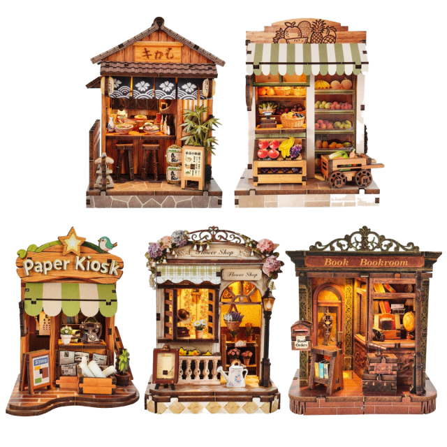 Colección Completa: las 5 Mini Casas 3D de Madera
